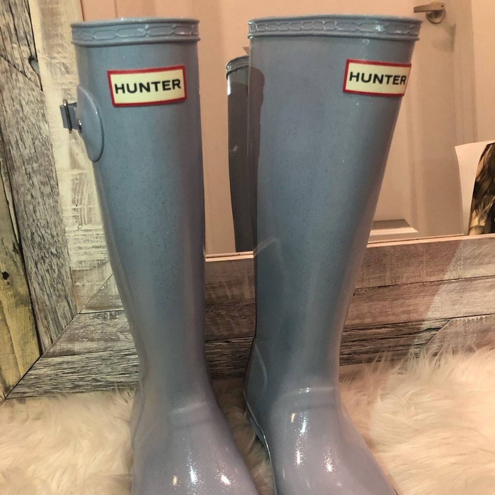 Girls Light Blue Hunter Boots
